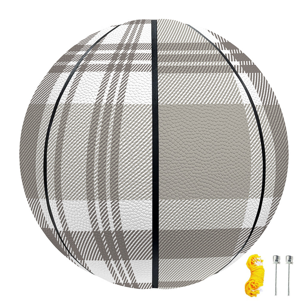 Grey And White Border Tartan Print Basketball