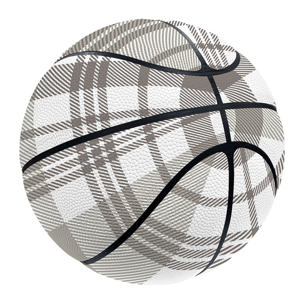 Grey And White Border Tartan Print Basketball