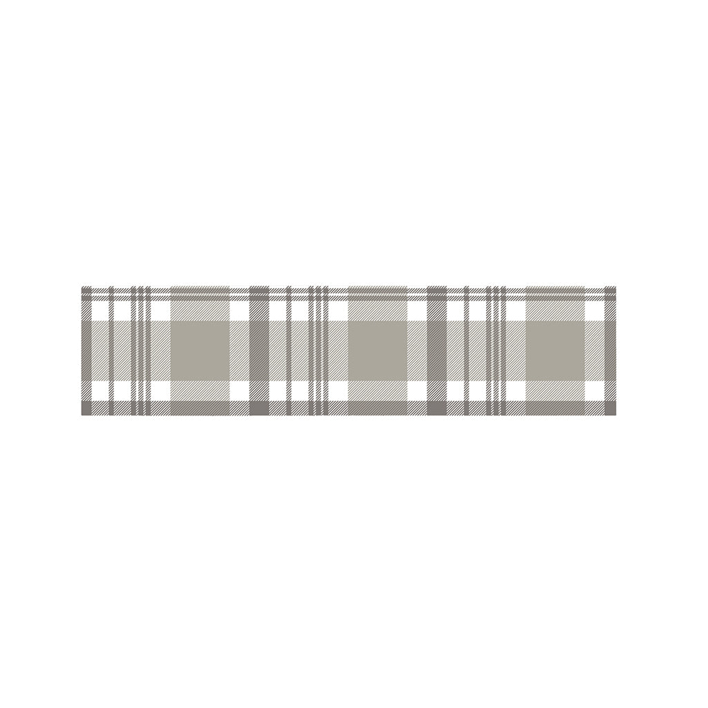Grey And White Border Tartan Print Bed Runner