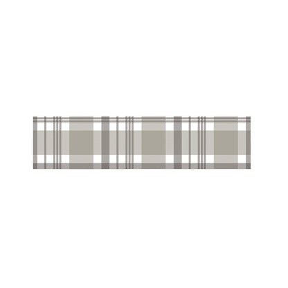 Grey And White Border Tartan Print Bed Runner