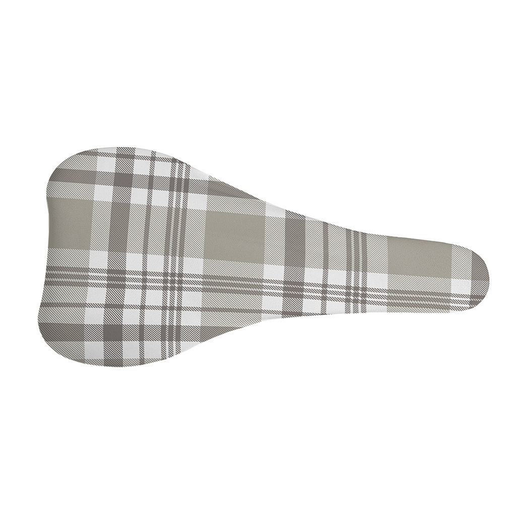Grey And White Border Tartan Print Bicycle Seat Cover