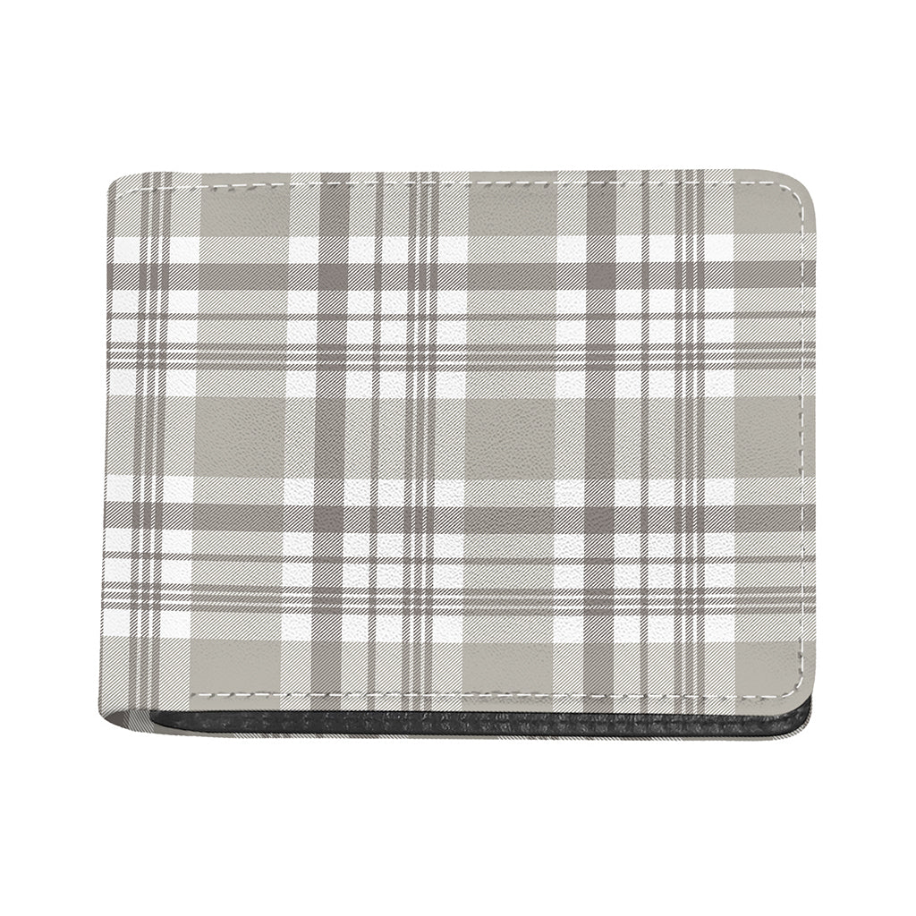 Grey And White Border Tartan Print Bifold Wallet