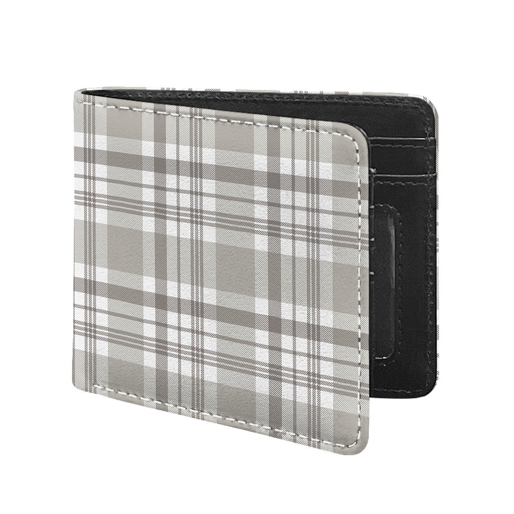 Grey And White Border Tartan Print Bifold Wallet