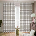 Grey And White Border Tartan Print Dimout Pencil Pleat Curtains