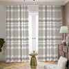 Grey And White Border Tartan Print Blackout Pencil Pleat Curtains