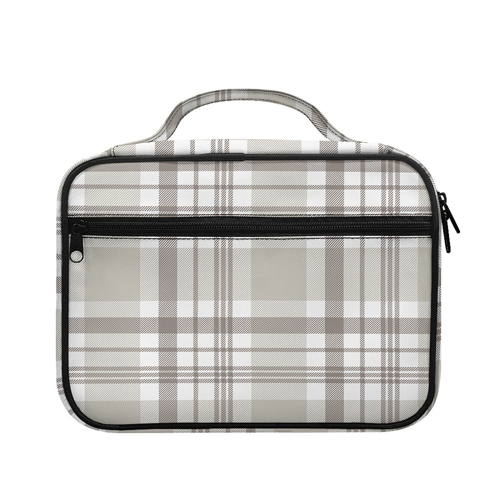 Grey And White Border Tartan Print Briefcase Bible Bag