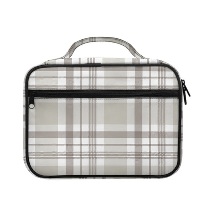 Grey And White Border Tartan Print Briefcase Bible Bag