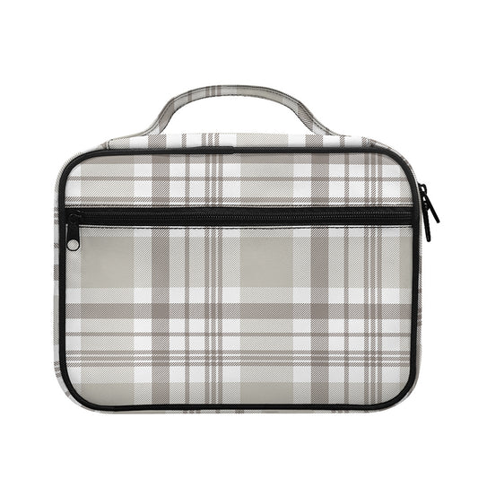 Grey And White Border Tartan Print Briefcase Bible Bag