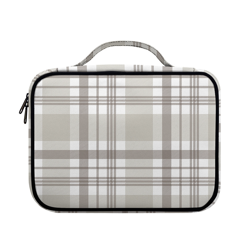 Grey And White Border Tartan Print Briefcase Bible Bag