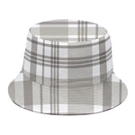 Grey And White Border Tartan Print Bucket Hat