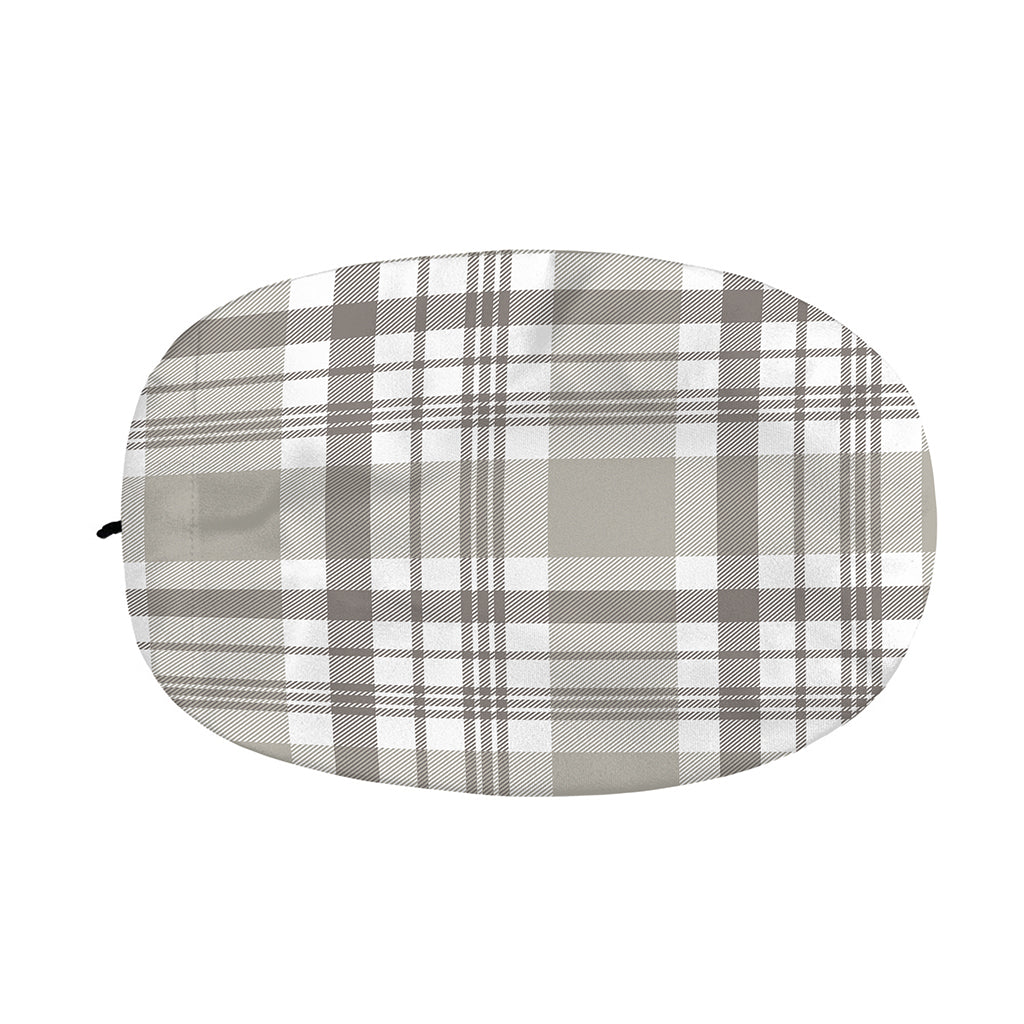 Grey And White Border Tartan Print Car Side Mirror Covers