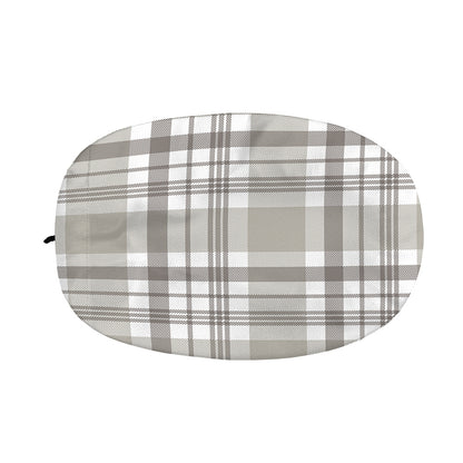 Grey And White Border Tartan Print Car Side Mirror Covers
