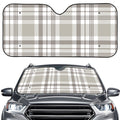 Grey And White Border Tartan Print Car Windshield Sun Shade