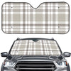 Grey And White Border Tartan Print Car Windshield Sun Shade