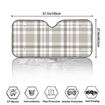 Grey And White Border Tartan Print Car Windshield Sun Shade