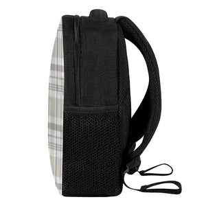 Grey And White Border Tartan Print Casual Backpack