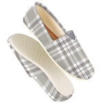 Grey And White Border Tartan Print Casual Shoes