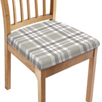 Grey And White Border Tartan Print Chair Cushion Cover