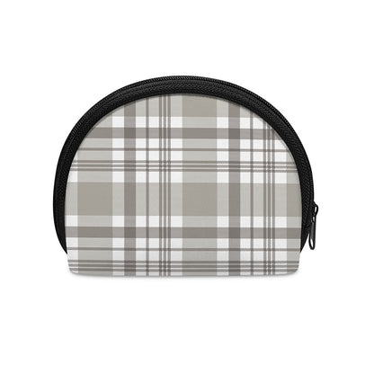 Grey And White Border Tartan Print Coin Purse