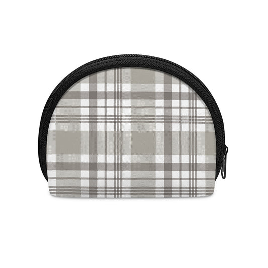 Grey And White Border Tartan Print Coin Purse