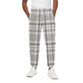 Grey And White Border Tartan Print Cotton Sweatpants