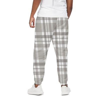 Grey And White Border Tartan Print Cotton Pants