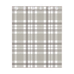 Grey And White Border Tartan Print Curtain