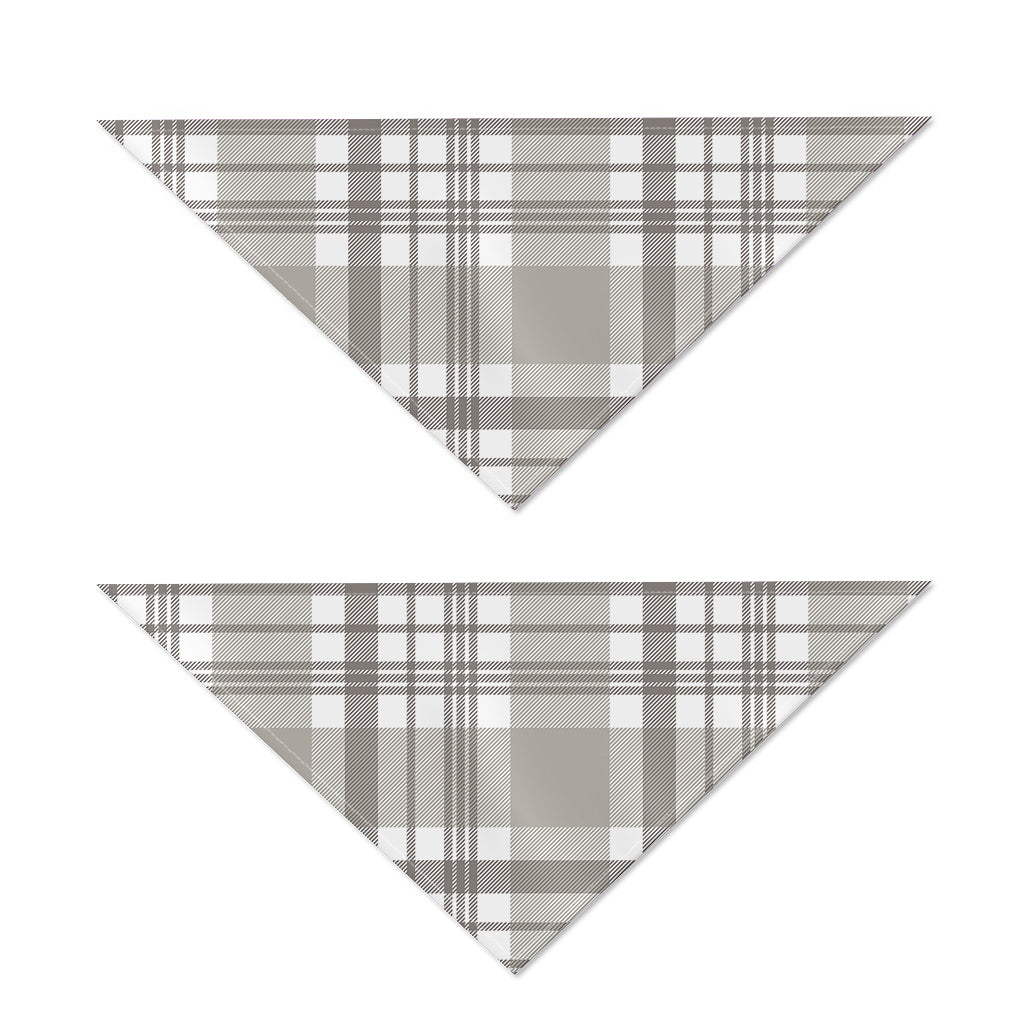 Grey And White Border Tartan Print Dog Bandana