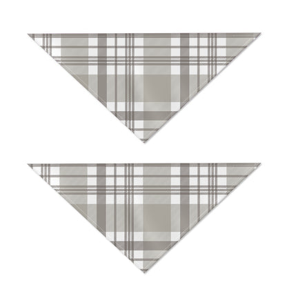 Grey And White Border Tartan Print Dog Bandana
