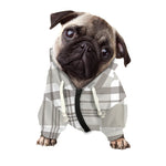 Grey And White Border Tartan Print Dog Zip Up Hoodie