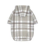 Grey And White Border Tartan Print Dog Zip Up Hoodie