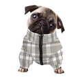 Grey And White Border Tartan Print Dog Zip Up Jacket