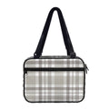 Grey And White Border Tartan Print Double Strap Bible Bag