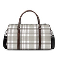 Grey And White Border Tartan Print Duffel Bag