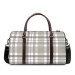 Grey And White Border Tartan Print Duffle Bag