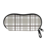 Grey And White Border Tartan Print Glasses Case