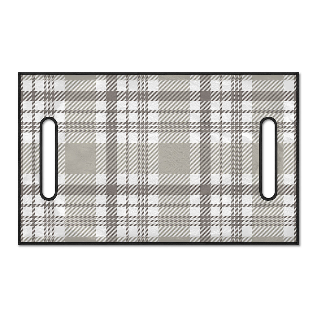 Grey And White Border Tartan Print Golf Cart Seat Cover