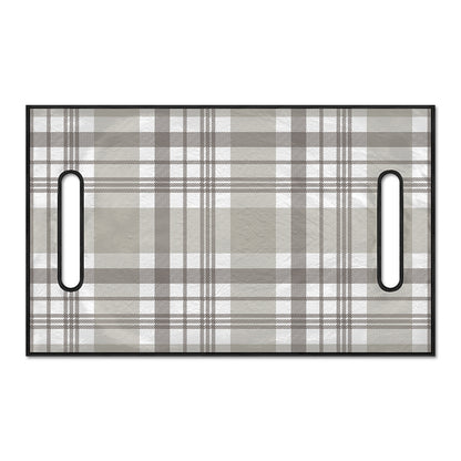 Grey And White Border Tartan Print Golf Cart Seat Cover