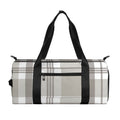 Grey And White Border Tartan Print Gym Bag