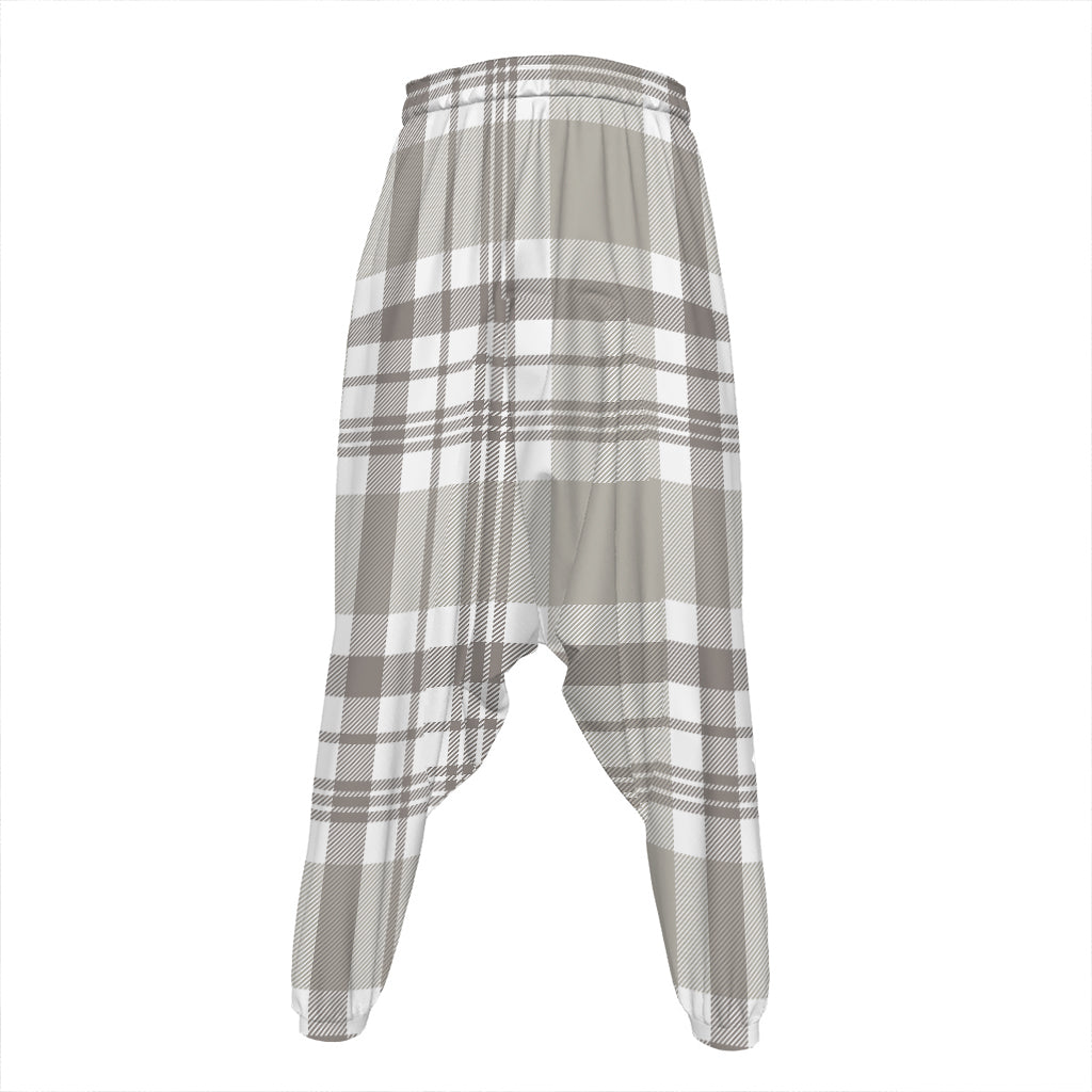 Grey And White Border Tartan Print Hammer Pants