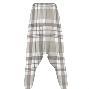 Grey And White Border Tartan Print Hammer Pants