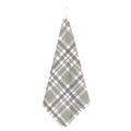 Grey And White Border Tartan Print Hand Towel