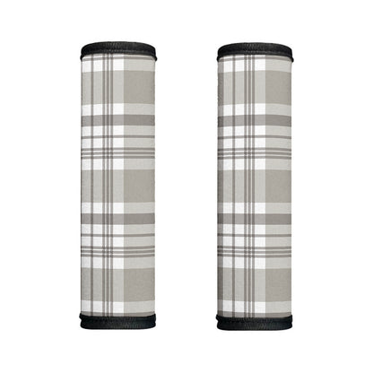 Grey And White Border Tartan Print Handle Covers