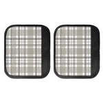 Grey And White Border Tartan Print Handle Covers