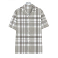 Grey And White Border Tartan Print Hawaiian Shirt