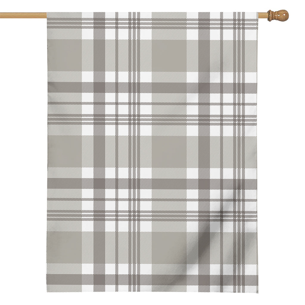 Grey And White Border Tartan Print House Flag
