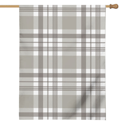 Grey And White Border Tartan Print House Flag