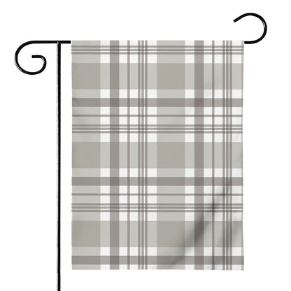 Grey And White Border Tartan Print House Flag