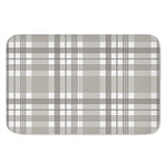 Grey And White Border Tartan Print Indoor Door Mat