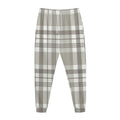 Grey And White Border Tartan Print Jogger Pants
